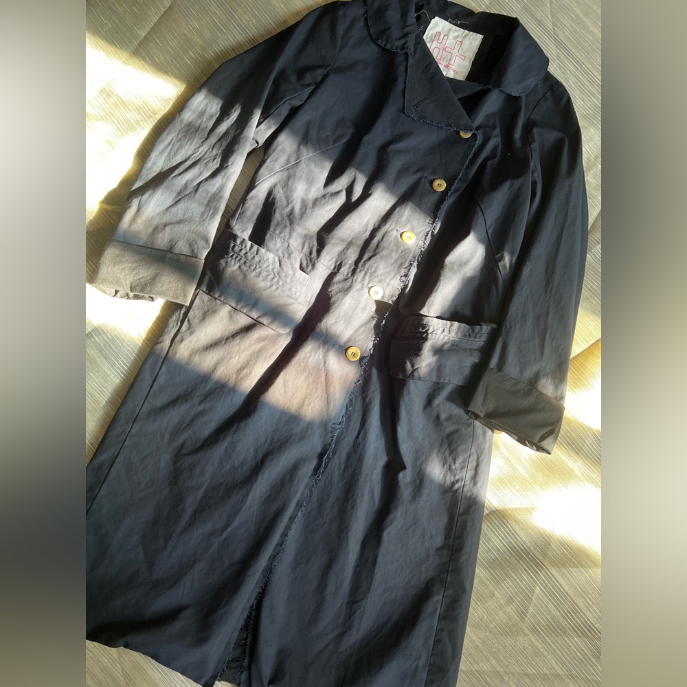 ❌SOLD❌Hannoh Wessel Navy Trench-Style Cotton Coat made in Italy |38 - Picture 7 of 15